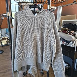 Celebrity Pink Gray 2 Piece Ladies Hoodie And Short Set